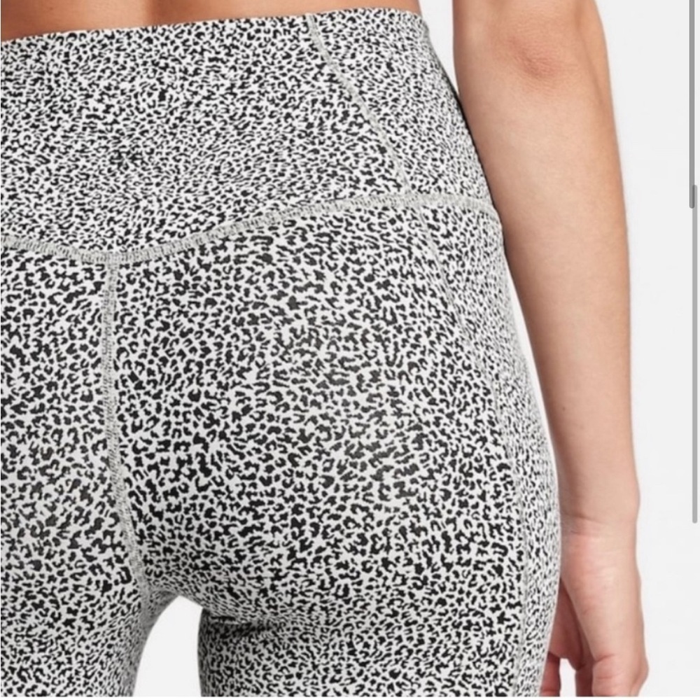 Athleta black and white micro leopard print crop leggings, SP - Picture 2 of 6